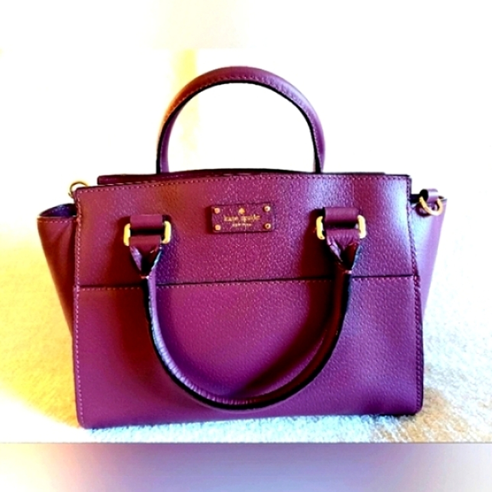 Kate Spade NWT Small Luna Deep Plum Crossbody Handbag. $329 Retail.